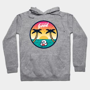 Sunset in summer with skull on ocean illustration Hoodie